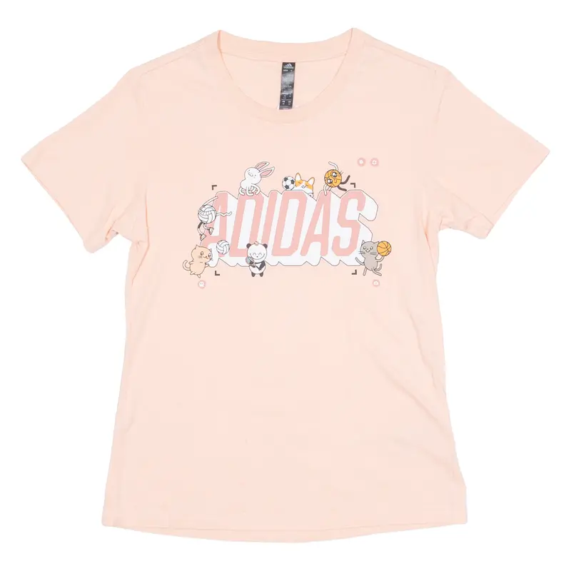 Adidas Womens T-Shirt Pink Crew Neck Xs 1