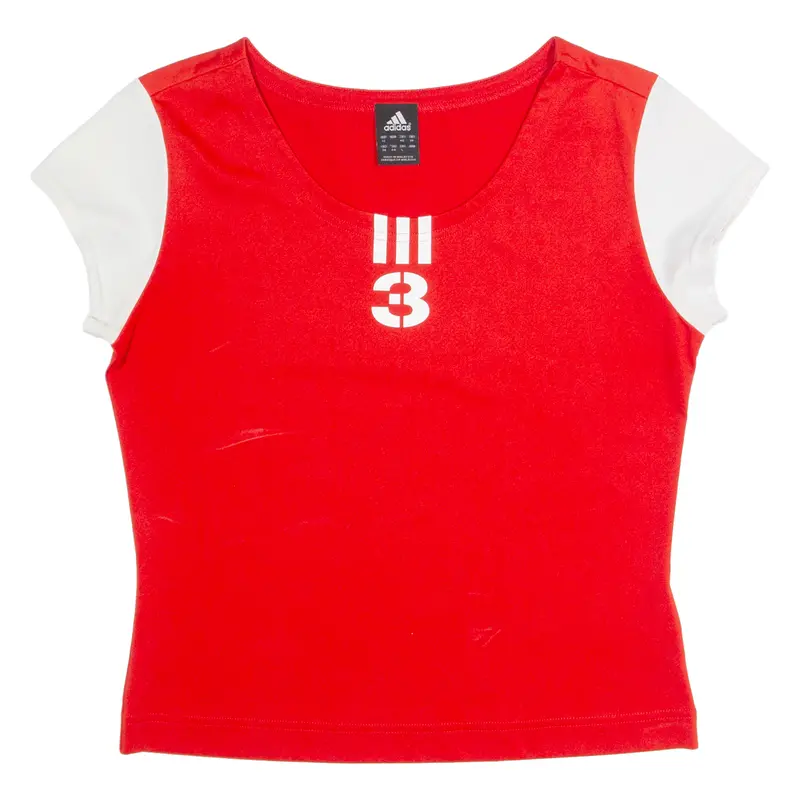 Adidas Womens T-Shirt Red Uk 12 1