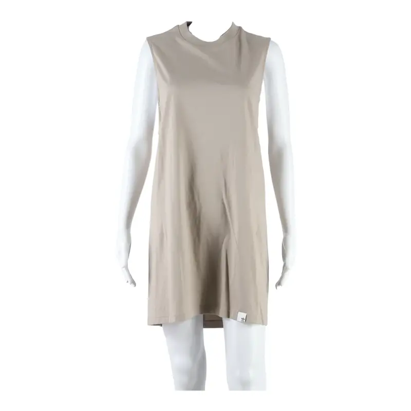 Adidas Womens Tank Dress Beige Sleeveless Knee Length Uk 10 1
