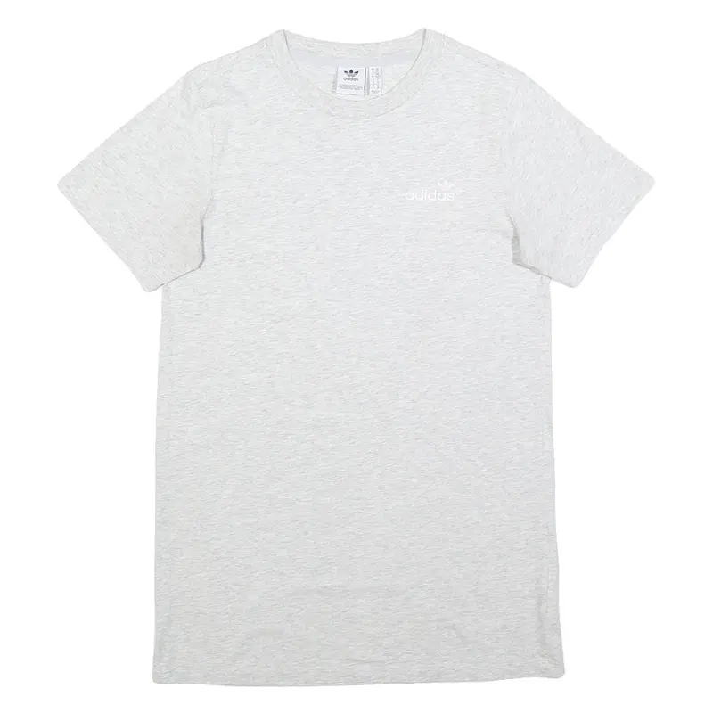 Adidas Womens White Cotton T-Shirt Dress Short Sleeve Uk 6 Casual Logo Print 1