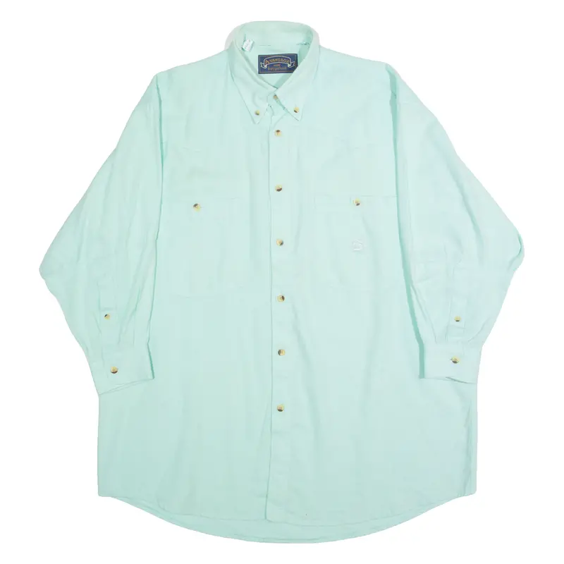 Advantage Mens Plain Shirt Blue Long Sleeve M 1