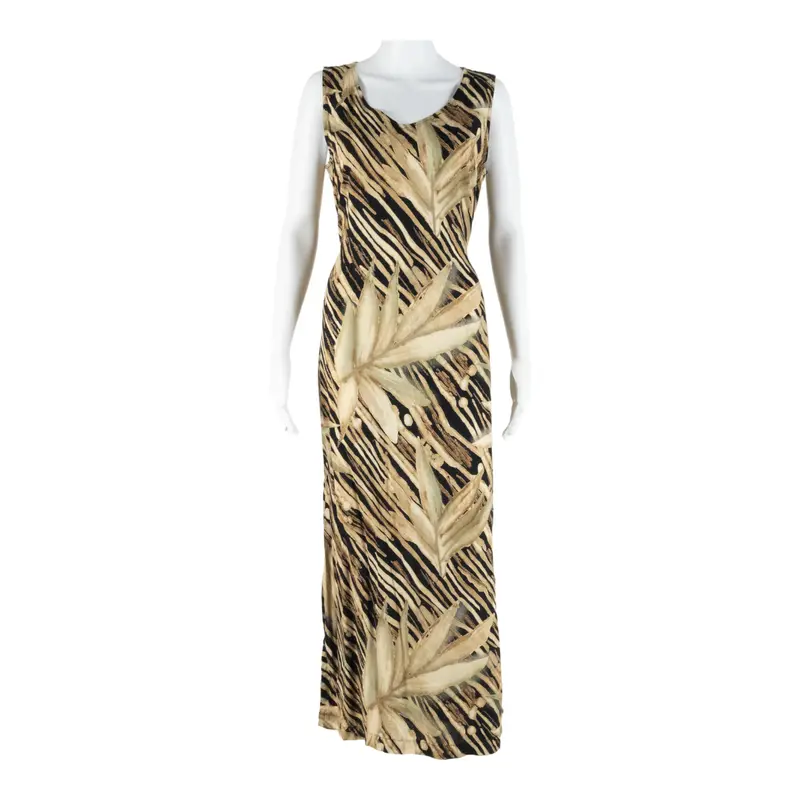 Agb Womens Shift Dress Brown Striped Sleeveless Midi S 1