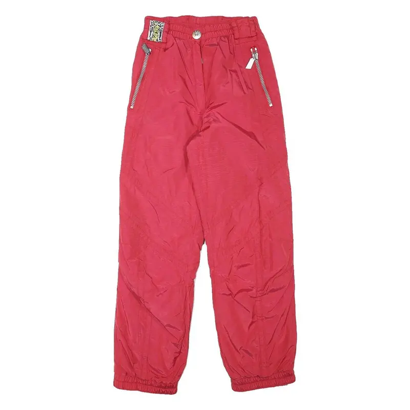 Aggression Lined Womens Relaxed Red Polyester Blend Casual Trousers W24 L28 Zip 1