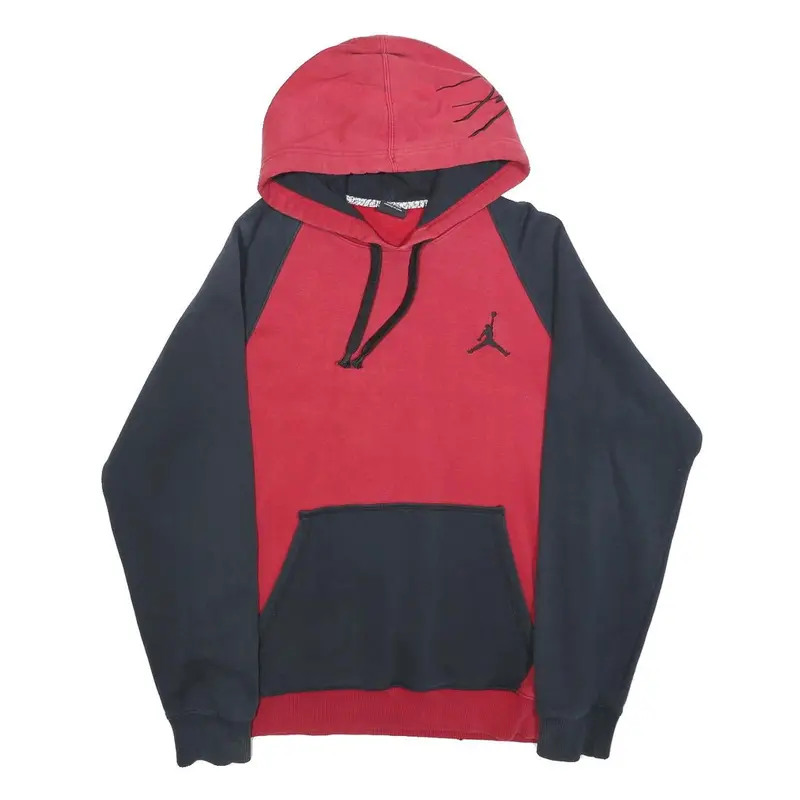 Air Jordan Mens Red & Black Pullover Hoodie S Jumpman Logo Drawstring 1