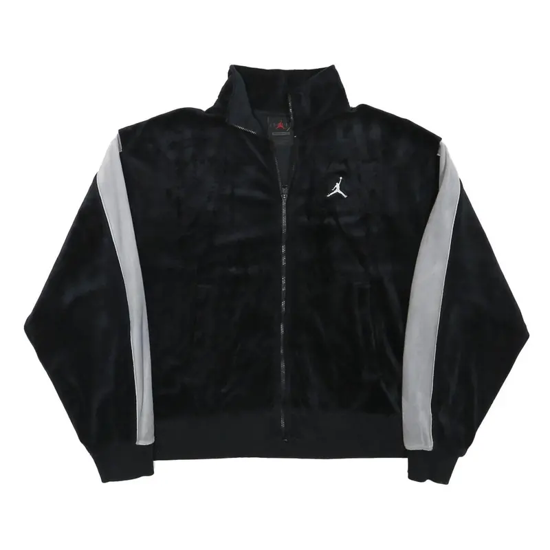 Air Jordan Womens Black & Grey Casual Jacket Xs Polyester Blend Plain Zip Up 1