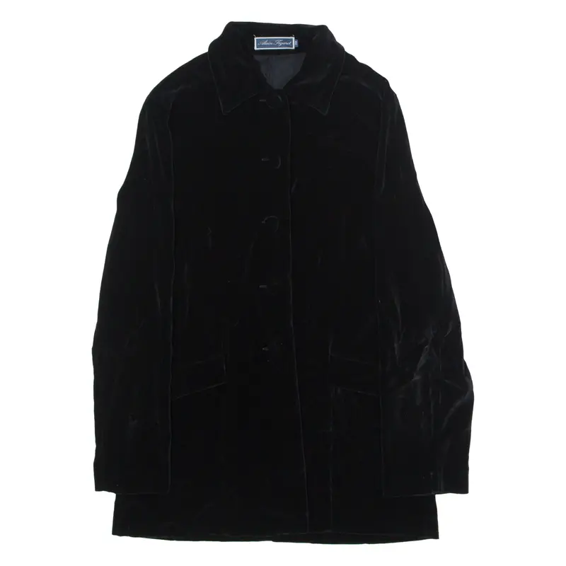 Alain Figaret Womens Trench Coat Black Velvet Uk 10 1