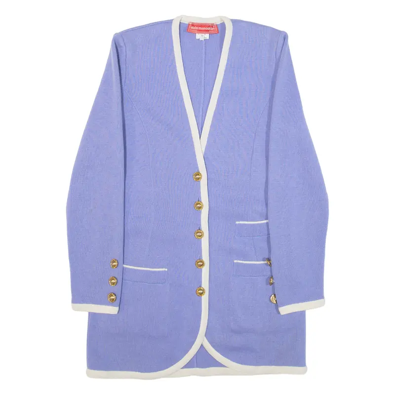 Alain Manoukian Womens Coat Purple Knit Wool Xs 1