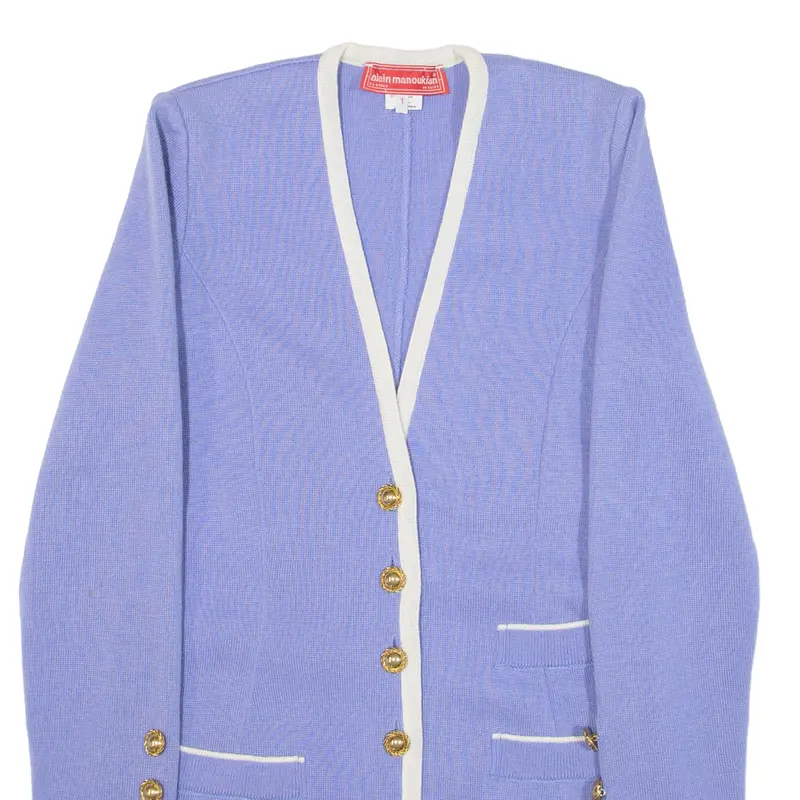 Alain Manoukian Womens Coat Purple Knit Wool Xs 2
