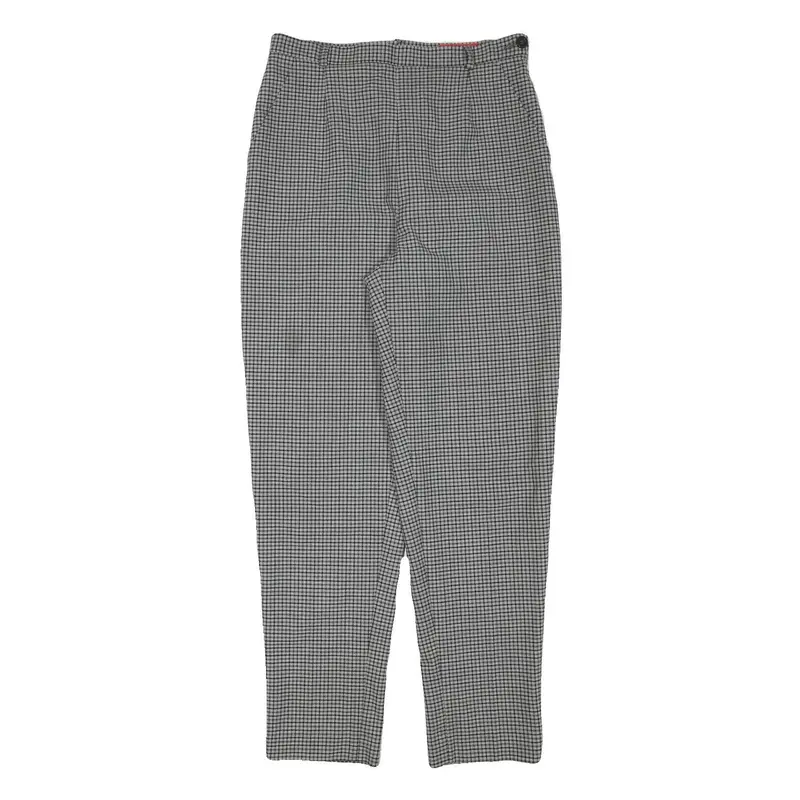 Alain Manoukin Womens Wool Blend Black & White Relaxed Tapered Trousers W28 L29 1