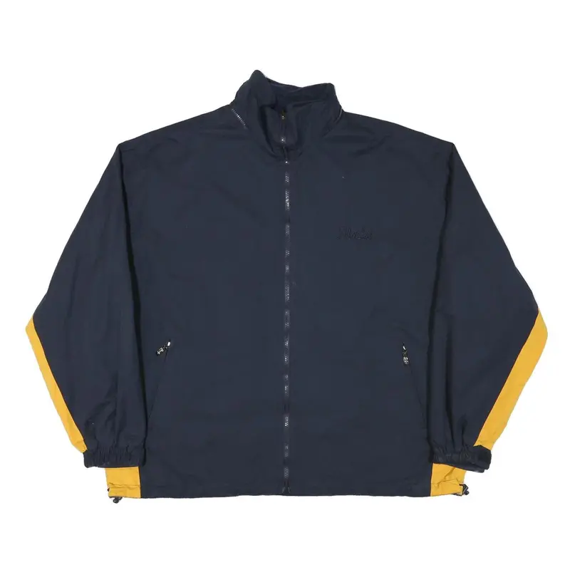 Alaska Mens Navy Blue & Yellow Jacket Xl Polyester Blend Plain Zip Casual 1