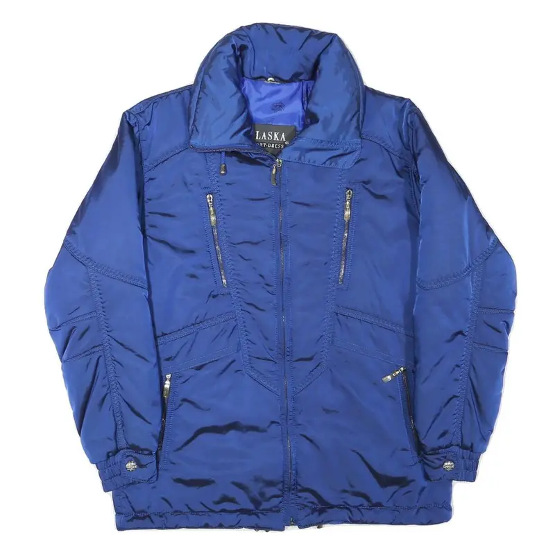 Alaska Womens Blue Jacket M Polyester Blend Zip Padded Outdoor Lightweight 1