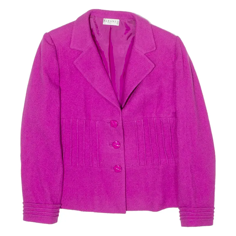 Albani Womens Blazer Jacket Pink Knit L 1