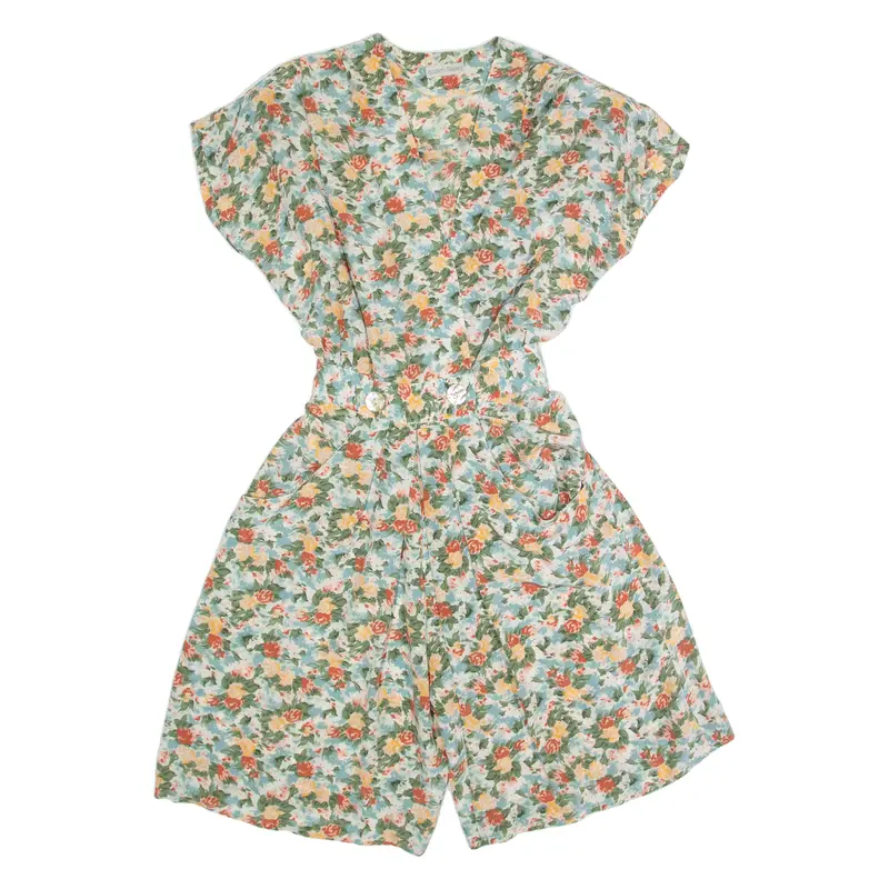 Alberto Fabiani Womens Playsuit Green Floral Wide-Leg S 1