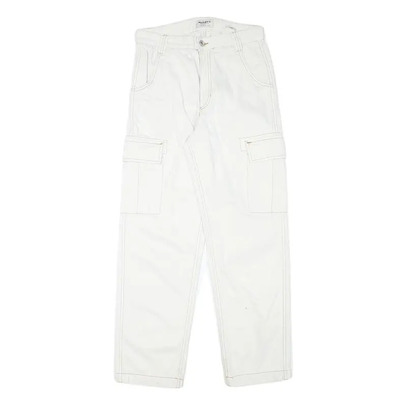 Alcott Mens Jeans White Regular Straight Cotton Blend W29 L29 Cargo Pockets 1