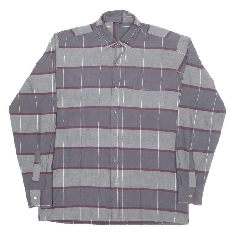 Aldo Lalni Mens Shirt Grey Check Long Sleeve M 1