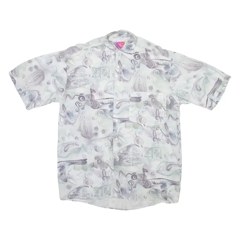 Alessandro Magno Mens Shirt Grey Crazy Pattern M 1