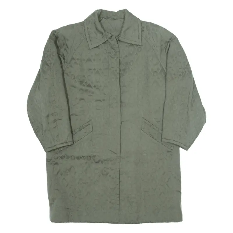 Alexander Moda Insulated Womens Trench Coat Grey 90S Argyle L 1