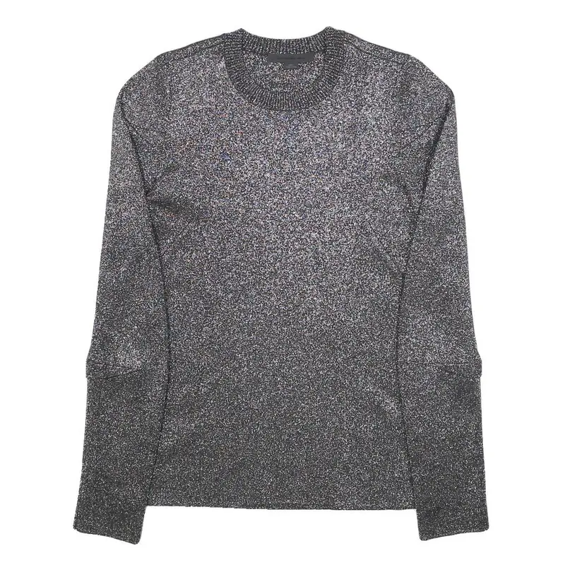Alexander Wang Womens Black Printed Top Long Sleeve Crew Neck L Designer 1