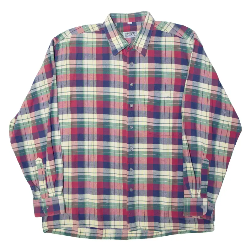Alexandre Mens Shirt Red Check Long Sleeve L 1