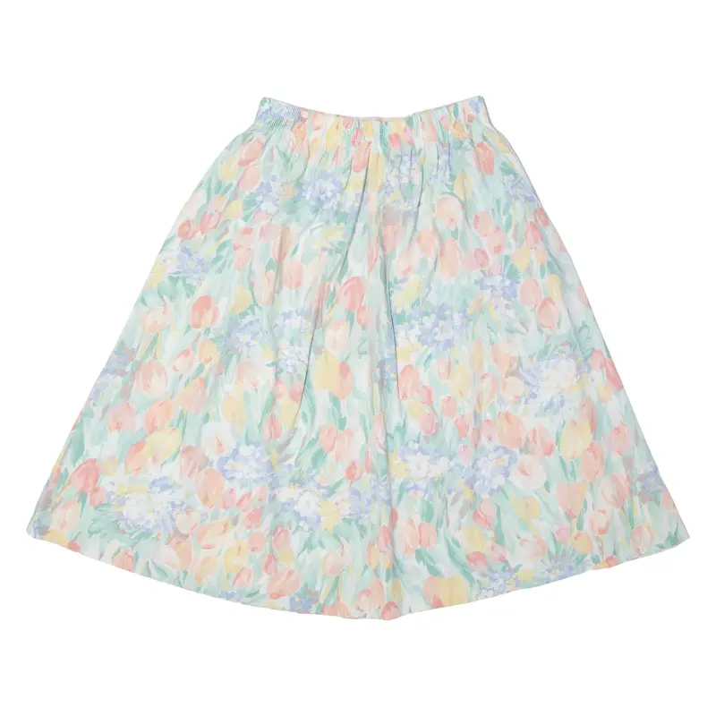 Alfred Dunner Womens A-Line Skirt Green Knee Length Floral M 1