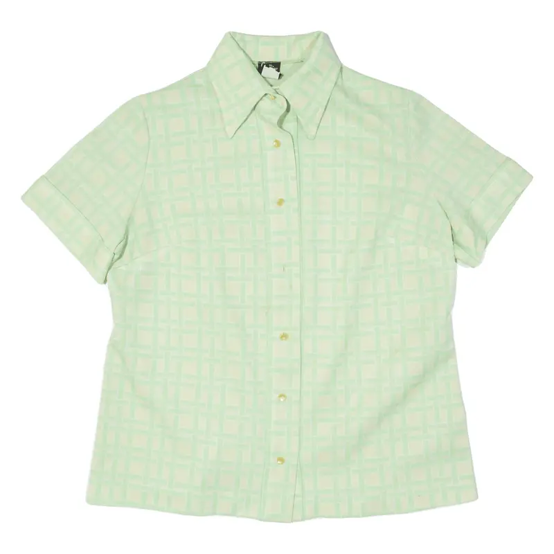 Alice Kaye Womens Shirt Green Crazy Pattern M 1