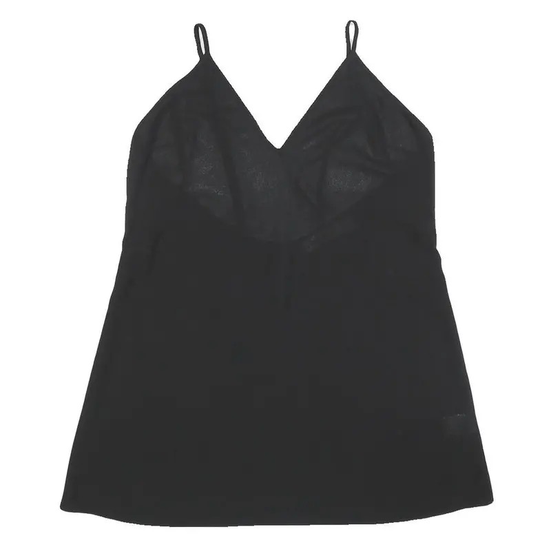 Alice Mccall Womens Black Sleeveless V-Neck Plain Cami Top L Slim Fit 1