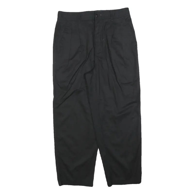 Alja Fashion Womens Cotton Black Relaxed Straight Trousers W30 L26 Casual 1