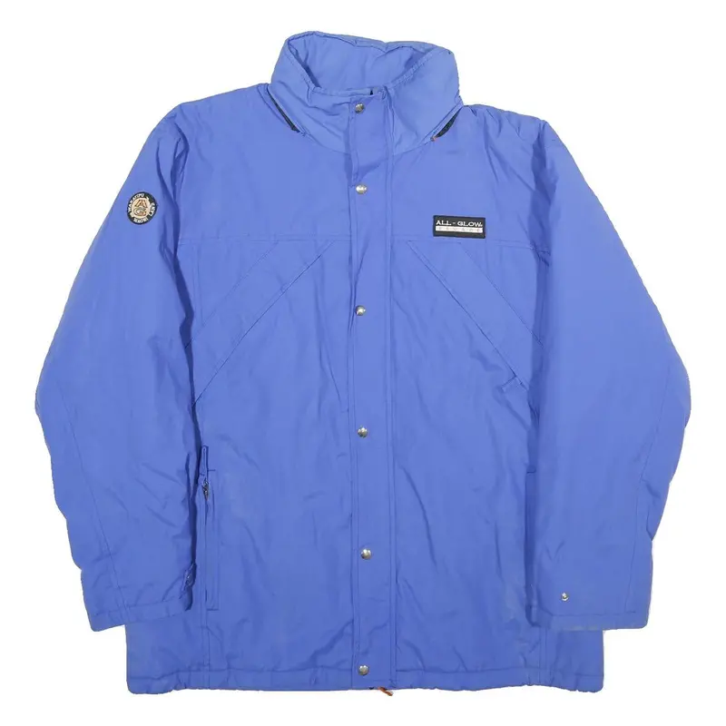 All Glow Escape Mens Blue Cotton Blend Zip Jacket S Casual Outerwear Style 1
