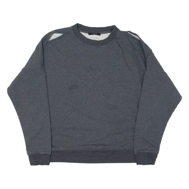 All Saints Open Shoulder Womens Sweatshirt Grey S 1