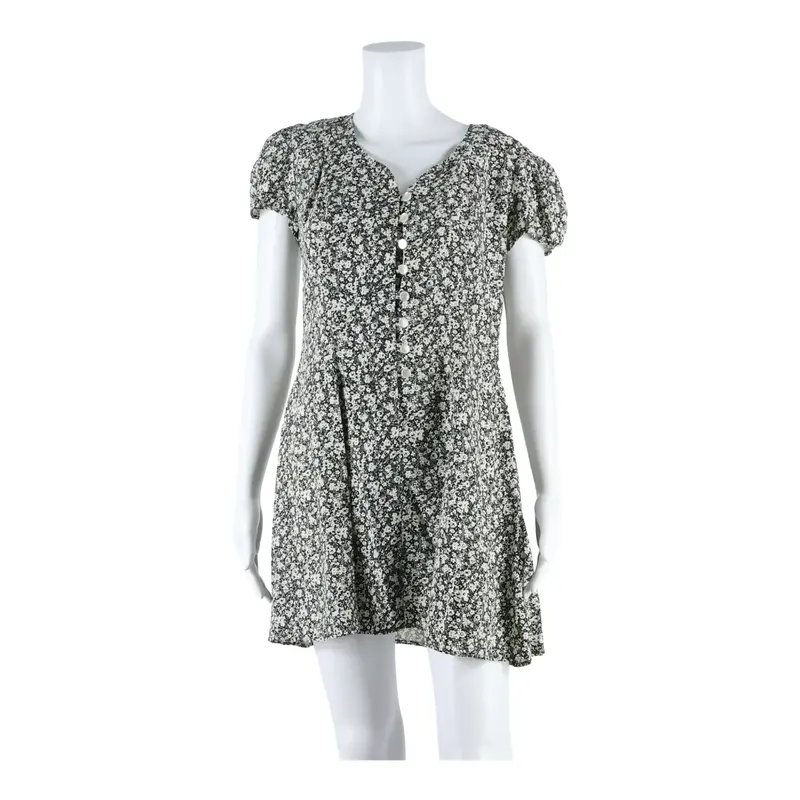 All That Jazz Womens Day Dress Black Floral Short Sleeve Short Xs 1
