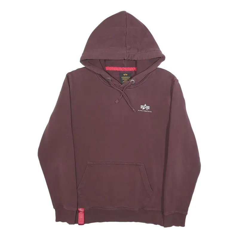 Alpha Industries Mens Maroon Hoodie S Cotton Blend Casual Pullover Style 1
