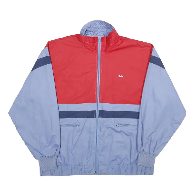 Alpin Mens Red & Light Blue Sports Track Jacket Xl Polyester Blend Colourblock 1