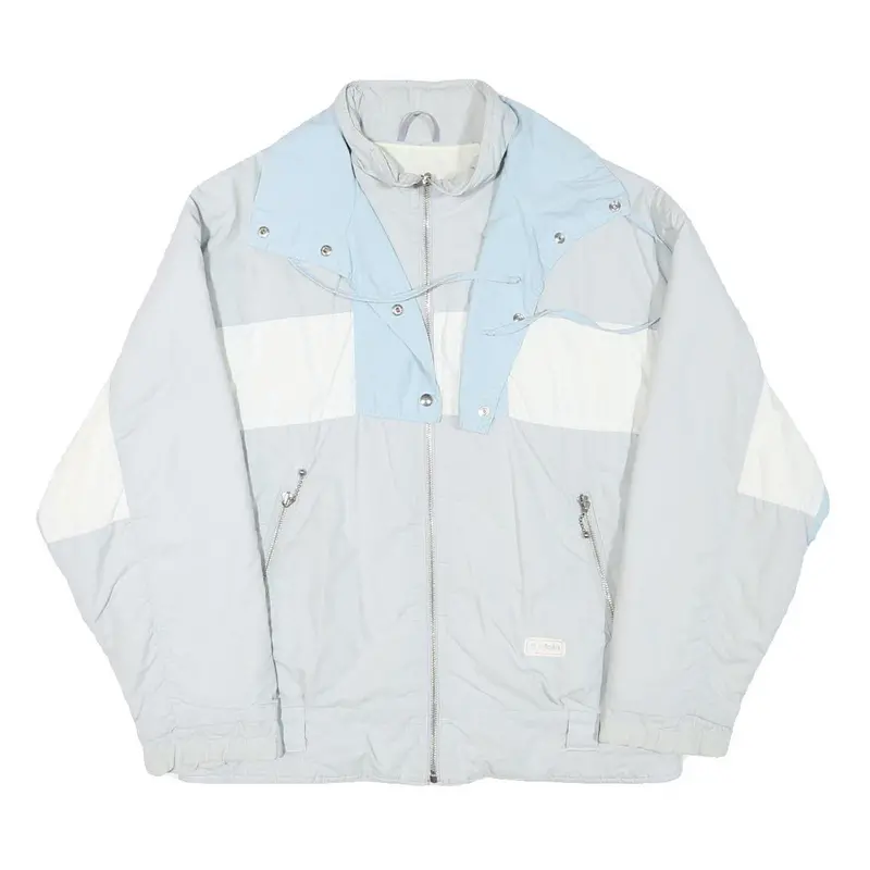 Alpin Womens Light Blue & White Jacket M Polyester Blend Zip Casual Outerwear 1