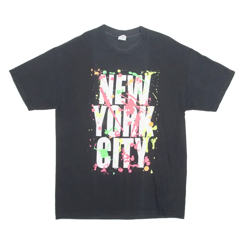 Alstyle New York City Mens T-Shirt Black Crew Neck L 1