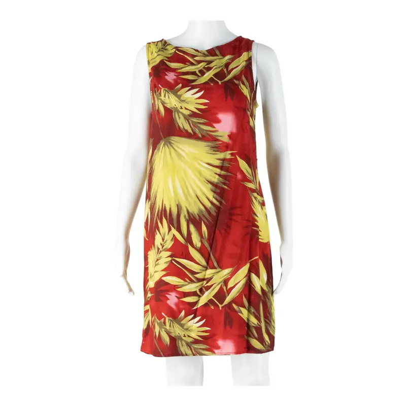 Always Caroline Womens Shift Dress Red Floral Sleeveless Knee Length S 1