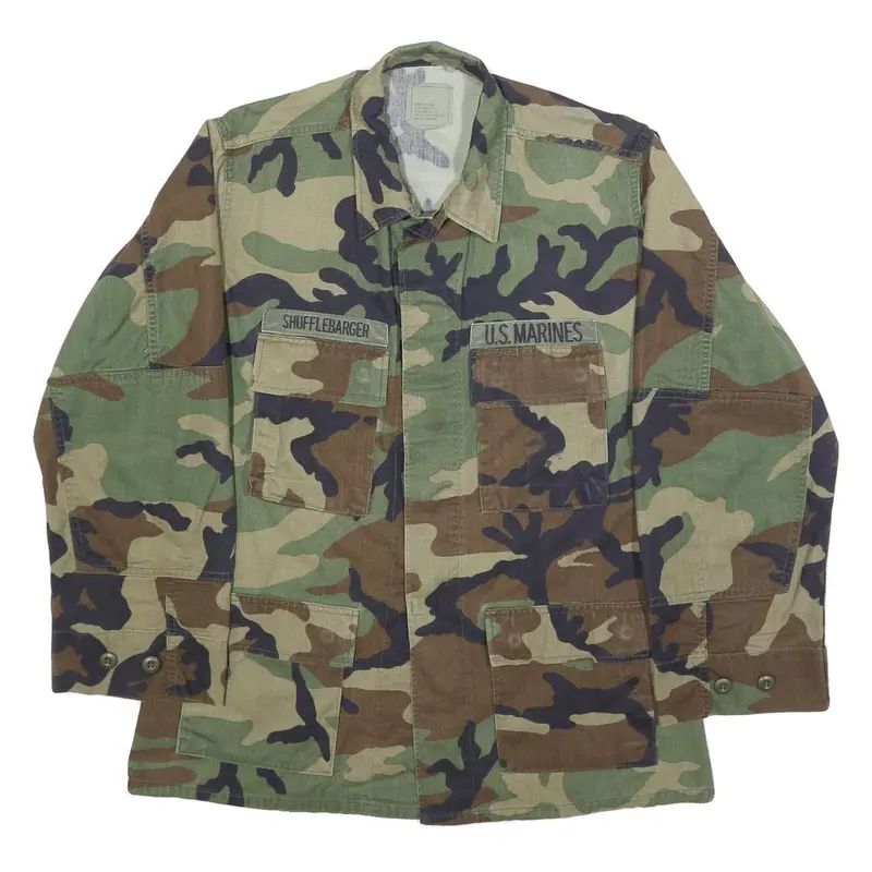 American Apparel Mens Green & Brown Camouflage Military Style Jacket M Cotton 1