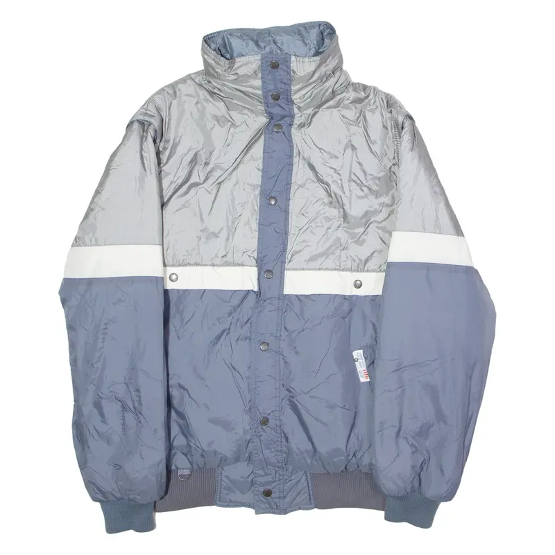 American Sports Mens Jacket Blue 90S Hooded Colourblock L 1