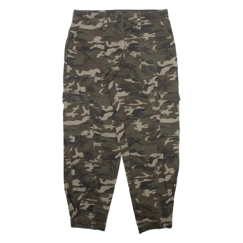 Amisu Camo Cargo Womens Trousers Green Relaxed Tapered W30 L26 1