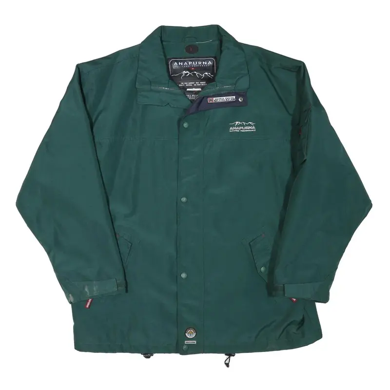 Anapurna Womens Green Jacket L Polyester Blend Plain Zip Outdoor Lightweight 1
