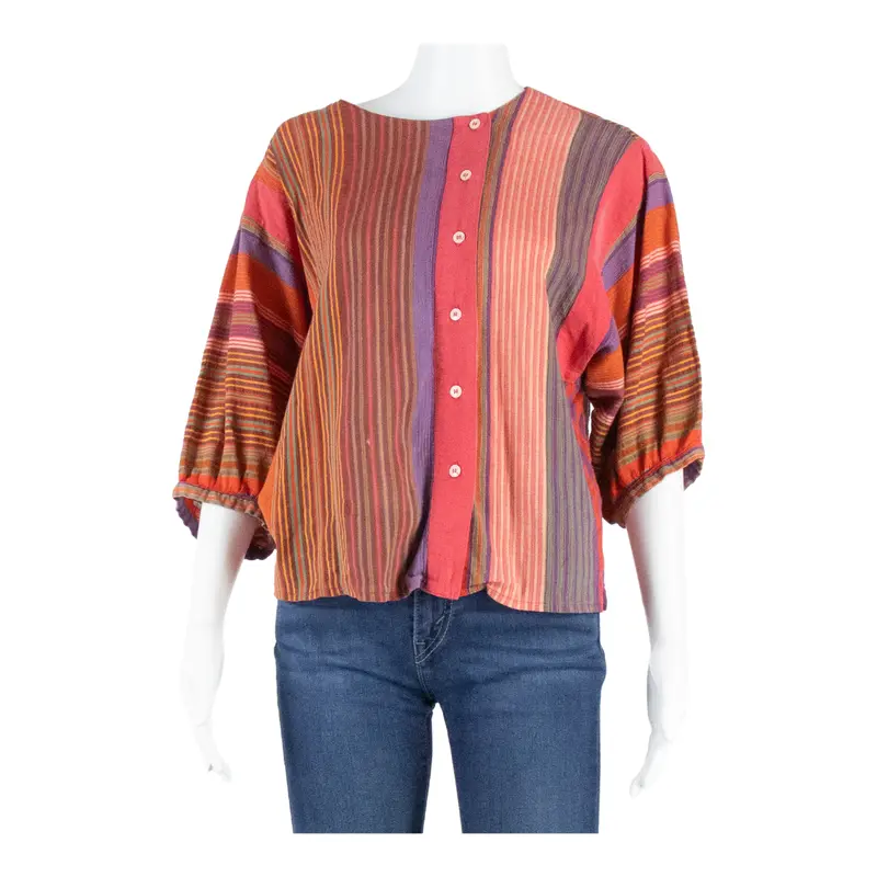 Anastasia Womens Printed Shirt Pink Striped S 1