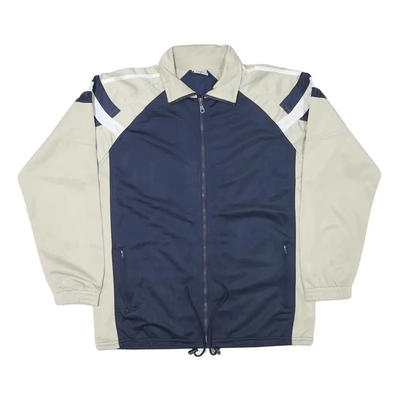 Andrea Mens Navy & Beige Zip Up Polyester Blend Jacket Xl Sports Casual Retro 1