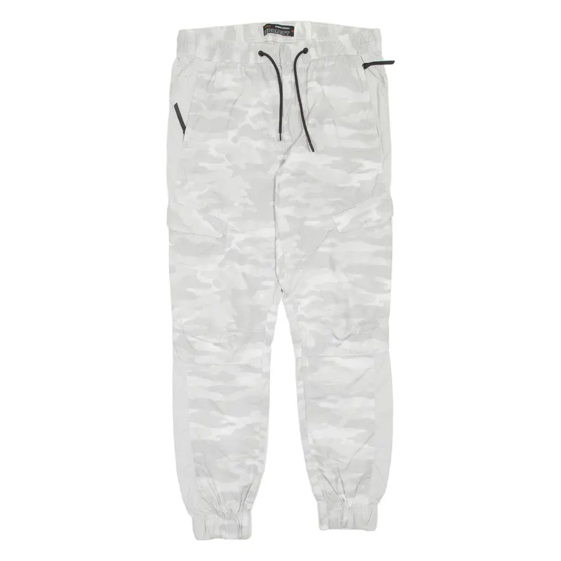 Angelo Litrico Camo Mens Trousers Grey Regular Tapered W34 L30 1