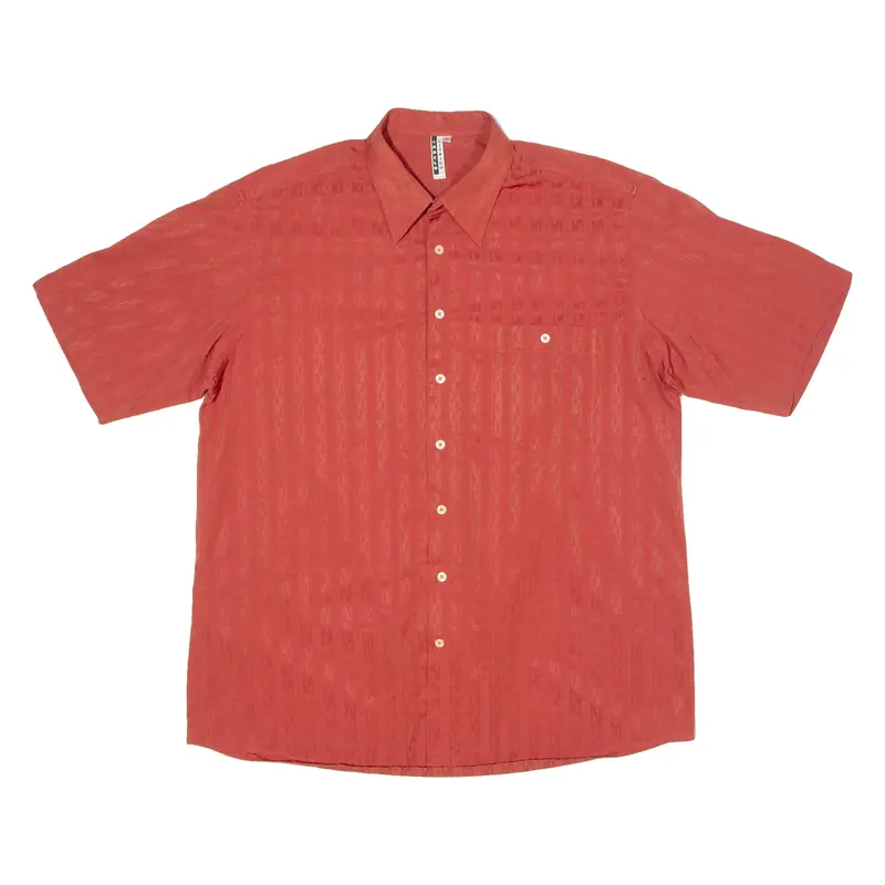 Angelo Litrico Mens Shirt Red 90S Striped Xl 1