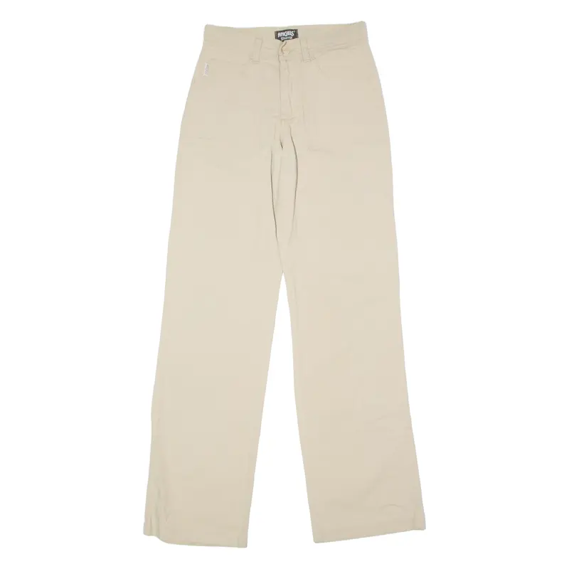 Angels Stretch Womens Canvas Trousers Beige Regular Wide-Leg 90S W26 L31 1