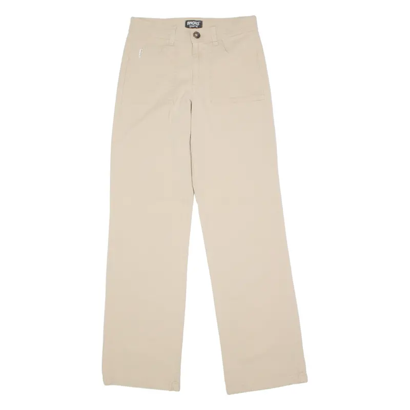 Angels Stretch Womens Canvas Trousers Beige Slim Wide-Leg 90S W27 L30 1