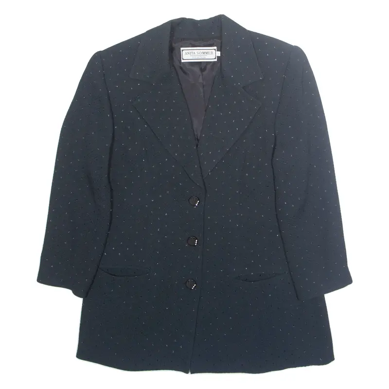 Anita Sommer Womens Blazer Jacket Black Polka Dot L 1