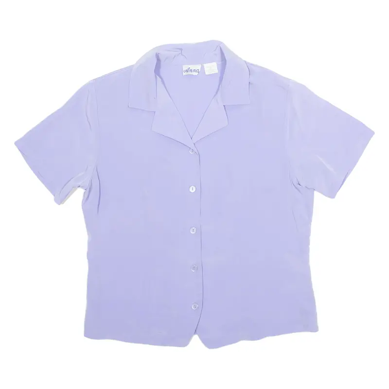 Anna Womens Shirt Purple Collared S 1