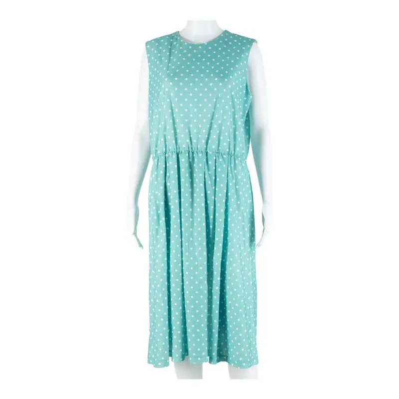 Anthony Richards Womens Day Dress Blue Spotted Sleeveless Knee Length L 1