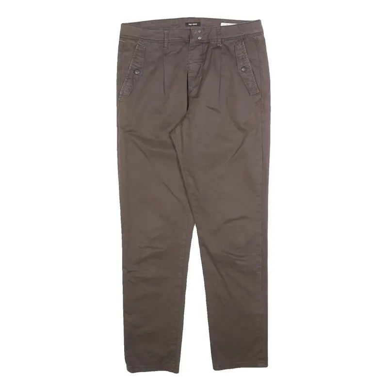 Antony Morato Womens Cotton Blend Brown Slim Tapered Trousers W32 L30 1