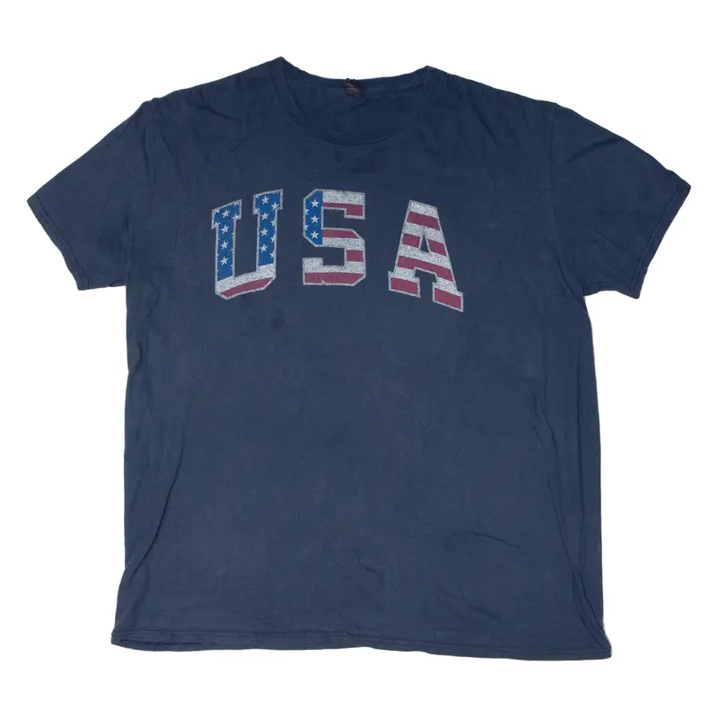 Anvil Mens T-Shirt Blue Usa L 1
